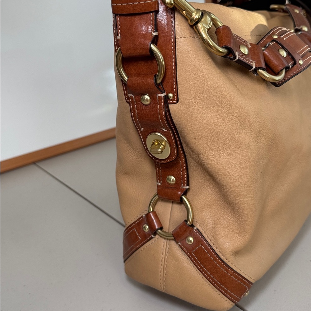 Coach Carly Large Hobo Bag Beige Leather Y2K Slouchy Shoulder Bag Vintage - Picture 6 of 15